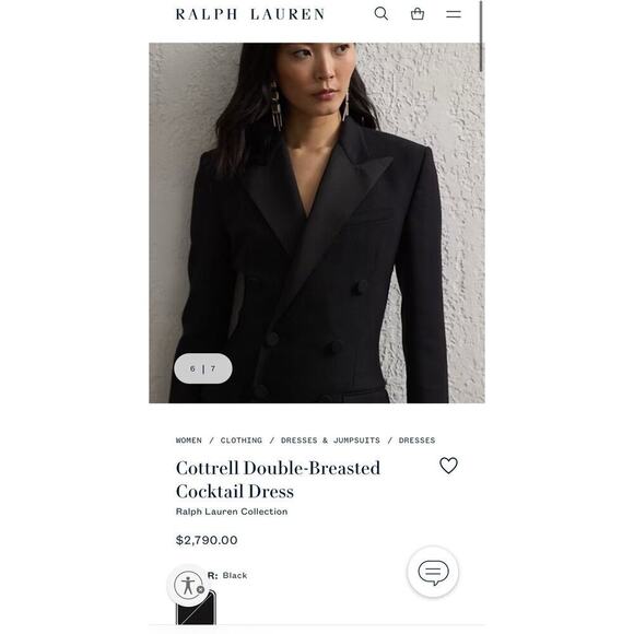 Ralph Lauren Purple Label Double Breasted Mini Dress Blazer Tuxedo size 10 - Picture 8 of 13